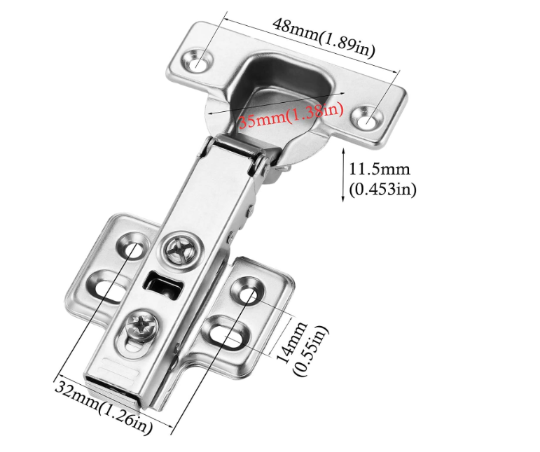 Standard Cabinet Hinges, 1 Pair 