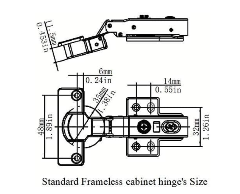 Standard Cabinet Hinges, 1 Pair 