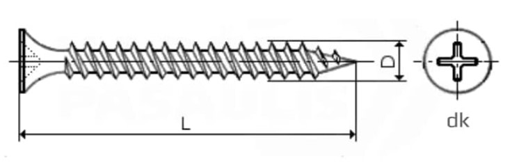 Black Screw Fine Thread